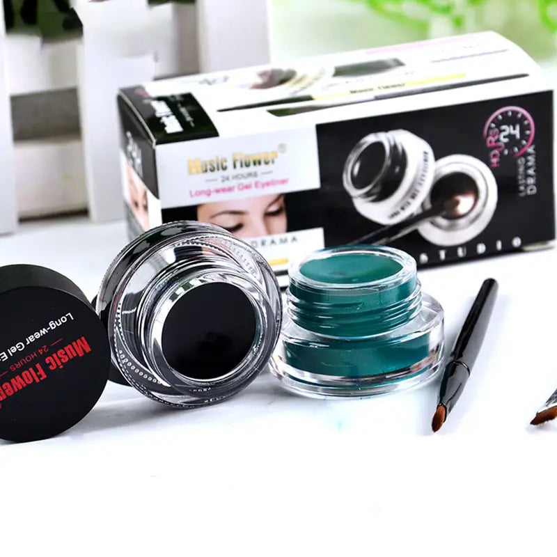 2pcs Dual Colour Eyeliner Set - Black & Brown