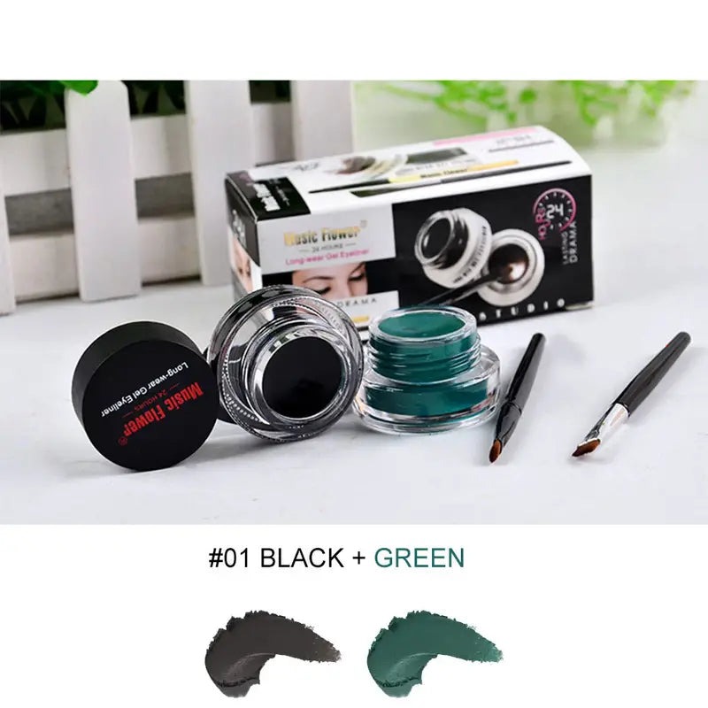 2pcs Dual Colour Eyeliner Set - Black & Brown