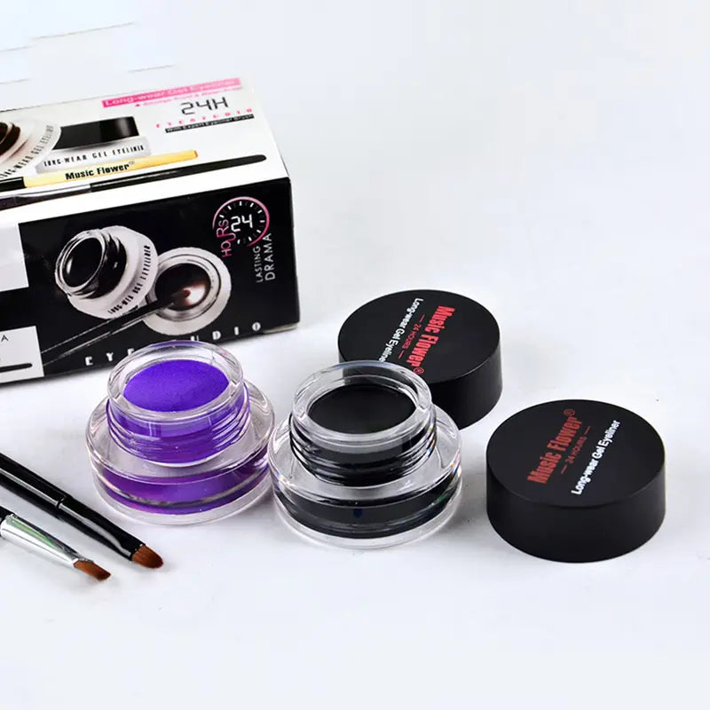 2pcs Dual Colour Eyeliner Set - Black & Brown