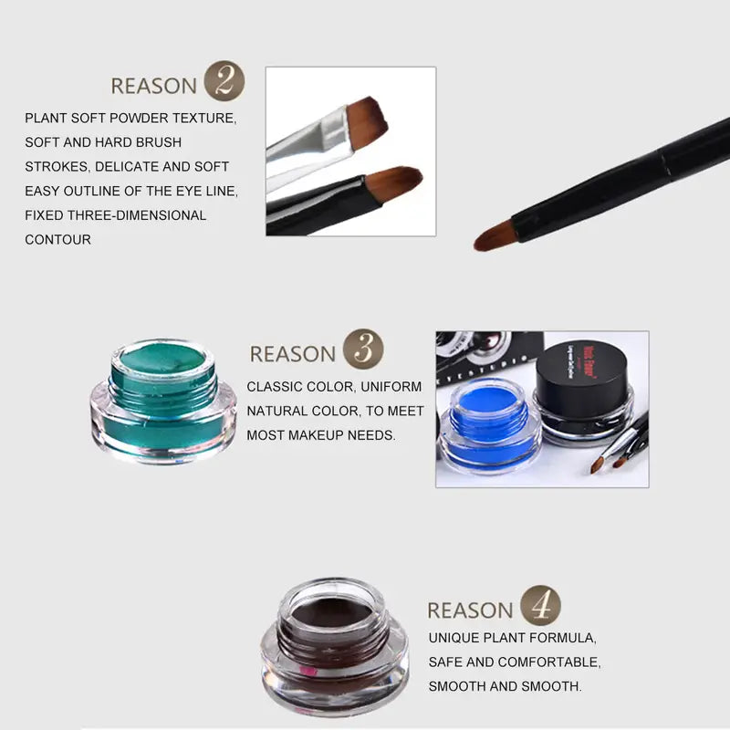 2pcs Dual Colour Eyeliner Set - Black & Brown