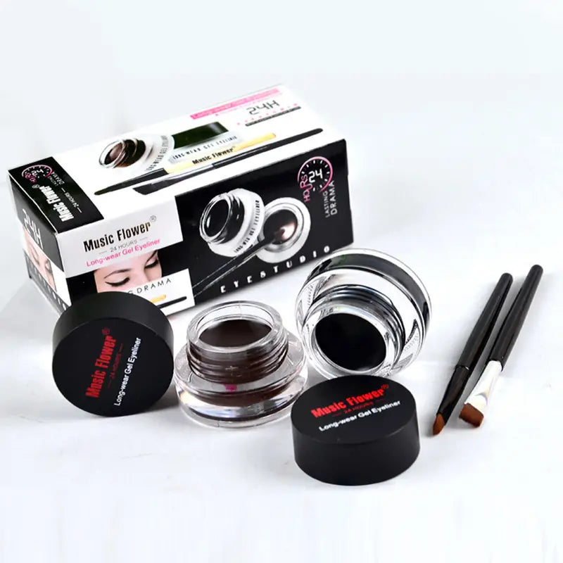 2pcs Dual Colour Eyeliner Set - Black & Brown