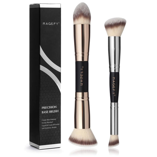 MAGEFY Foundation Makeup Brushes 2Pcs Premium Double-Ended Makeup Brushes
